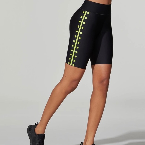 ULTRACOR BLACK NEON STARS FLASH NERO HIGH BIKER SHORT